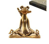Generisch Meditating Frog Figurine - Yoga Frog Statue | Brass Frog Statue | Tabletop Centrepieces Garden Sculpture | Zen Decor Animal Figures for the Workplace for the Workplace