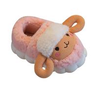 Generisch Memory Foam Slippers Children's Hat Shoes Delightful Plush Felt Slippers Soft Non-Slip Flat Slippers Cartoon Print Slippers Fleece Lined Warm Cotton Slippers, pink, 36 EU