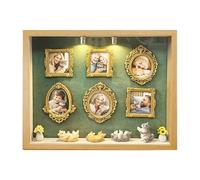 Generisch Memory Shadow Box - Mini Photo Album Frame Box, Miniature Figures , Decorative Keepsake Storage Box | Souvenir Memory Collection Frame for Family Friends Adults