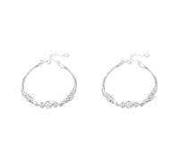 Generisch Men Men Rings for Valentine's Day, Three, Three Generations, Lightweight, Luxury, Versatile Craft, Copper and Silver Plated 4 Connected Quartz Rings, One Size*2, Copper