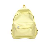 Generisch Men Women Adult Fashion Plain Nylon Chain Adjustable Buckle Student Backpack (Yellow, One Size)