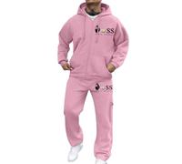 Generisch Men's 2-Piece Tracksuit Set, Hoodie and Jogging Bottoms, Sporty Tracksuit, Leisure Suit, Autumn, Winter, Warm Sports Suit, Oversized Leisure Suit, Airy, Loose Sweatsuit Sets, Running Suit, O