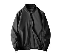 Generisch Men's Blouson Jacket, Lightweight, Bomber Jacket with Zip and Pockets, Transition Jacket, Oversized Stand-Up Collar, Sweat Jacket, Plain College Sports Jacket, Versatile Leisure Work Jacket