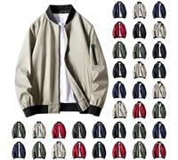 Generisch Men's Blouson Jacket, Lightweight, Bomber Jacket with Zip and Pockets, Transition Jacket, Oversized Stand-Up Collar, Sweat Jacket, Plain College Sports Jacket, Versatile Leisure Work Jacket