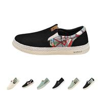 Generisch Men's Boat Shoes, Summer Flat Comfortable Running Shoes, Print Graphic Sports Shoes, Soft Sporty Sailing Shoes, Casual Comfort Slip-On Shoes, Low Top Shoes, black, 9 UK