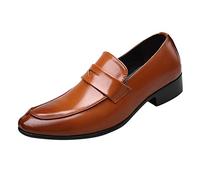 Generisch Men's Business Shoes Elegant Leisure Models for Suits Comfortable Bridal Shoes Ideal for Formal Occasions, yellow, 9.5 UK