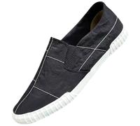 Generisch Men's Canvas Sneaker Espadrilles Moccasins Breathable Flat Slippers Slip on Loafer Soft Comfort Classic Shoes Low Top Canvas Shoes Casual Comfortable Slip On Sailing Shoes, Dark grey G, 7 UK