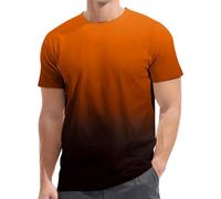 Generisch Men's Casual Fashion Solid Colour Gradient Loose Trend Short Sleeve T-Shirt Watch Men's Flexible Bracelet, orange, XXXL