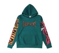 Generisch Men's Casual Hoodie, Halloween Casual Casual Hoodie with Digital Print Design, Ideal for Winter, Dark green, XXL