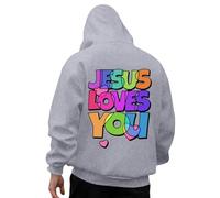 Generisch Men's Casual Hoodies & Sweatshirts Loose Fit Graphic Print Perfect for Autumn and Winter Easy Care Ideal for Everyday Wear Partner Jogging Suit, Light grey, L