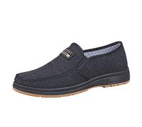 Generisch Men's Casual Shoes Cross-Seasonal Flat Non-Slip Lightweight Cloth Upper Spring Colour Comfortable Slip-On Simple Style, black, 7 UK