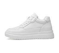 Generisch Men's Casual Shoes with Integrated Height Adjustment, Height-Adjustable Trainers, Non-Slip Breathable Lace-Up Shoes for Everyday Use, Unisex Model with Optional Buoyancy Increase, White, 6