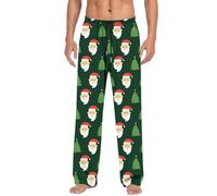 Generisch Men's Casual Trousers with Christmas Motif, Practical Pockets, Comfortable Drawstring Trousers for Relaxed Days, Army Green, S
