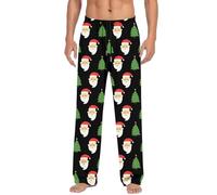 Generisch Men's Casual Trousers with Christmas Motif, Practical Pockets, Comfortable Drawstring Trousers for Relaxed Days, black, S