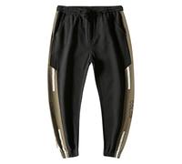 Generisch Mens Christmas Casual Pants Pyjama Bottoms with Drawstring and Pockets, Christmas Pants Brown Jogging Bottoms (Red, XXXL), black, 3XL