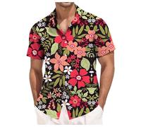 Generisch Men's Christmas Digital 3D Print Shirt Long Sleeve Button Down Fashionable Top Festive Holiday Fashion Breathable Fabric Design Comfortable, black, M