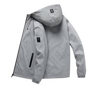 Generisch Men's Down Jacket Winter Warm Lined Outdoor Jacket with Duck Down for Cold Days Lightweight Men's Coat Windproof Breathable, gray, 3XL
