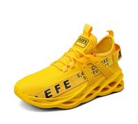 Generisch Men's Fashion Plain Mesh Shoes Breathable Comfortable Running Shoes for Everyday Training Workout Leisure Lightweight Trainers with Flexible Sole Modern Design, yellow, 11 UK