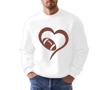 Generisch Men's Fashion Rugby Casual Part 3D Print Long Sleeve Hoodie Tops, White, L