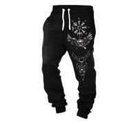 Generisch Men's Fleece Lined Warm Jackets/Trousers Viking Medieval Nordic Mythology Halloween Autumn and Winter Casual and Contemporary Clothing, G-black, M