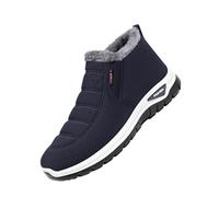 Generisch Men's Fur Lined Slip-On Trainers, Winter Warm Ankle Boots, Lightweight Waterproof Hiking Shoes for Men, Non-Slip Sole, Thick Support, Soft Lining, Winter Boots, Snow Boots, blue, 9 UK