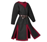Generisch Men's Gothic Medieval Knight Costume Templar Knight Crusader Viking Tunic Temple Carnival LARP Cosplay Outfits Viking Templar Party Halloween Costume