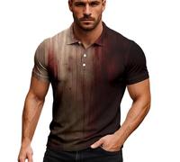 Generisch Men's Halloween Print Shirt Crew Neck Raglan Sleeves Festive Design Blood Graphic Plus Size Top, red, 4XL