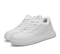 Generisch Men's Height Adjustable Casual Shoes with Non-Slip Breathable Lace-Up Shoes Unisex Design Invisible Raise for Casual Style, White, 35 EU