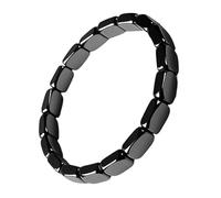 Generisch Men's Hematite Bracelet Natural Obsidian Bracelet Elegant Accessory Style and Energy Gift Idea for Father Boyfriend Perfect Husband for Meditation Work and Special Occasions