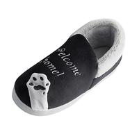 Generisch Men's High Shoes 40 Men's Shoes Fashion Cartoon Cat Home Indoor Pair Cotton Slippers Winter Warm Cotton Shoes Slippers Zoo Shoes Men, black, 8 UK