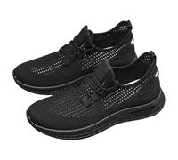 Generisch Men's Hiking Shoes, Trainers, Mesh Comfortable Workout Shoes, Men's Wide, Plain Non-Slip Platform, Breathable Running Shoes, Gym Fitness Sports Shoes, Casual Shoes, black, 8.5 UK