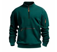 Generisch Men's Hooded Sweatshirt Pullover Crew Neck Long Sleeve Hoodie with Zip Long Sleeve Shirt with Hood Pocket Outdoor Shirts, Blackish Green, S
