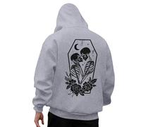 Generisch Men's Hoodie 3D Funny Winter Oversized Y2K Hoodie with Back Print Skull Classic Hoody Pullover Casual Sweatshirt Cuddly Hoodie Warm Long Sleeve Tops, #125, XXL