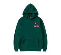 Generisch Men's Hoodie Cherry Blossom Design Long Sleeve Sweatshirt with Drawstring, Army Green, XXL