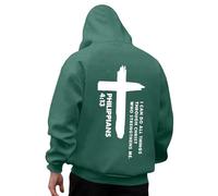 Generisch Mens Hoodie God Print Casual Long Sleeve Comfortable Daily Wear Sweatshirt Hoodie, Dark green, M