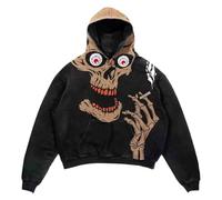 Generisch Men's Hoodie Halloween 3D Print Colourful Sweat Pullover Hip Hop Fashion Hood Oversized Y2K Oversized Hoodie Breathable Vintage Pullover Halloween Loose Hoodie Streetwear, #254, XXL