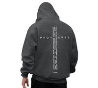 Generisch Men's Hoodie with Bible Verse Cross on the Back - Christian Hoodie with Sayings 3:5-6 | Faith Based Pullover, Style_i05 Gray, 3XL