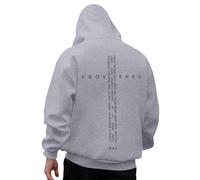 Generisch Men's Hoodie with Bible Verse Cross on the Back - Christian Hoodie with Sayings 3:5-6 | Faith Based Pullover, Style_i07 Gray, XXL