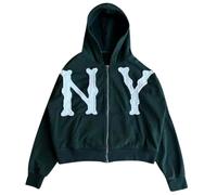 Generisch Men's Hoodie Y2K Hoodie Oversized Double Line Glued 3D Letters Hip Hop Couples Pullover Sportswear Unisex Sweatshirt with Hood, Army Green, XXL