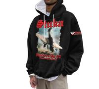 Generisch Men's Hoodies & Sweatshirts German Style Pullover with 3D Print Comfortable Casual Streetwear Hooded Sweatshirt for Spring, Autumn and Winter, black, XL