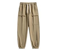 Generisch Men's Jogging Bottoms in Cargo Style with Patch Pockets - Casual Sweatpants in Tapered Fit | Comfortable Casual Trousers for an Urban Look, Style_x03 Brown, 4XL