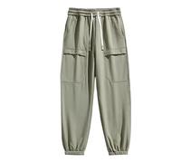 Generisch Men's Jogging Bottoms in Cargo Style with Patch Pockets - Casual Sweatpants in Tapered Fit | Comfortable Casual Trousers for an Urban Look, Style_x01 Army Green, 5XL