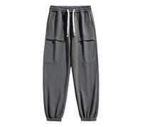 Generisch Men's Jogging Bottoms in Cargo Style with Patch Pockets - Casual Sweatpants in Tapered Fit | Comfortable Casual Trousers for an Urban Look, Style_x04 Gray, 5XL