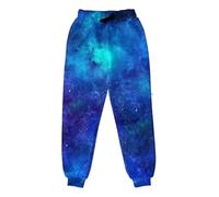 Generisch Men's Jogging Bottoms with Galaxy Print - Casual Trousers with Eye-catching All-Over Print | Comfortable Sweatpants with Elastic Waistband for Sports and Everyday Use, style_q01 black, L