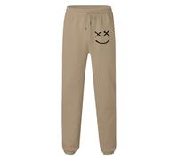 Generisch Men's Jogging Bottoms with Graffiti Smiley - Casual Sweatpants for an Urban Look | Comfortable Tracksuit Bottoms with Narrow Leg, style_q04 khaki, XL
