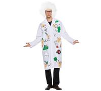 Generisch Men's Laboratory Coat, White Coat, Cotton | Doctor's Coat White Doctor's Coat Protective Clothing with Pocket Long Sleeve Laboratory Coat Work Wear
