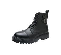 Generisch Mens Lacquered British Splicing Business Casual Leather Shoes Mens Shoes Steel Toe Cap, black, 9.5 UK
