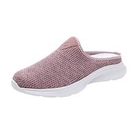 Generisch Men's Loafer Summer Mesh Breathable Comfortable Slippers Plain Soft Sole Slip On Cushioning Casual Shoes Outdoor Hiking Casual Summer Shoes 37-42, pink, 6 UK