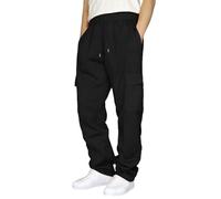 Generisch Men's Long Lightweight Work Trousers, Plain Casual Beach Trousers, Loose Fit, Comfortable Leisure Trousers, Simple Fabric Trousers, Casual Beach Trousers, Casual Trousers with Pockets and