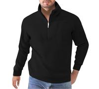 Generisch Men's Long-Sleeved Shirt Half Zip Sports Shirt 1/4 Zip Pullover Lightweight Breathable Sweatshirt Gym Jogging Training Shirt with Stand-Up Collar Long Sleeve Functional Shirt Warm Hiking